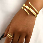 Set Turi Brazalete + Anillo Plateado